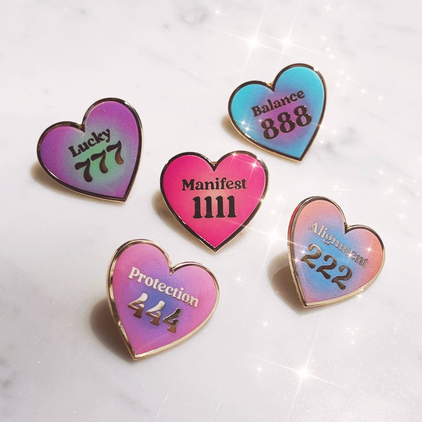 Angel Number Heart Enamel Pin