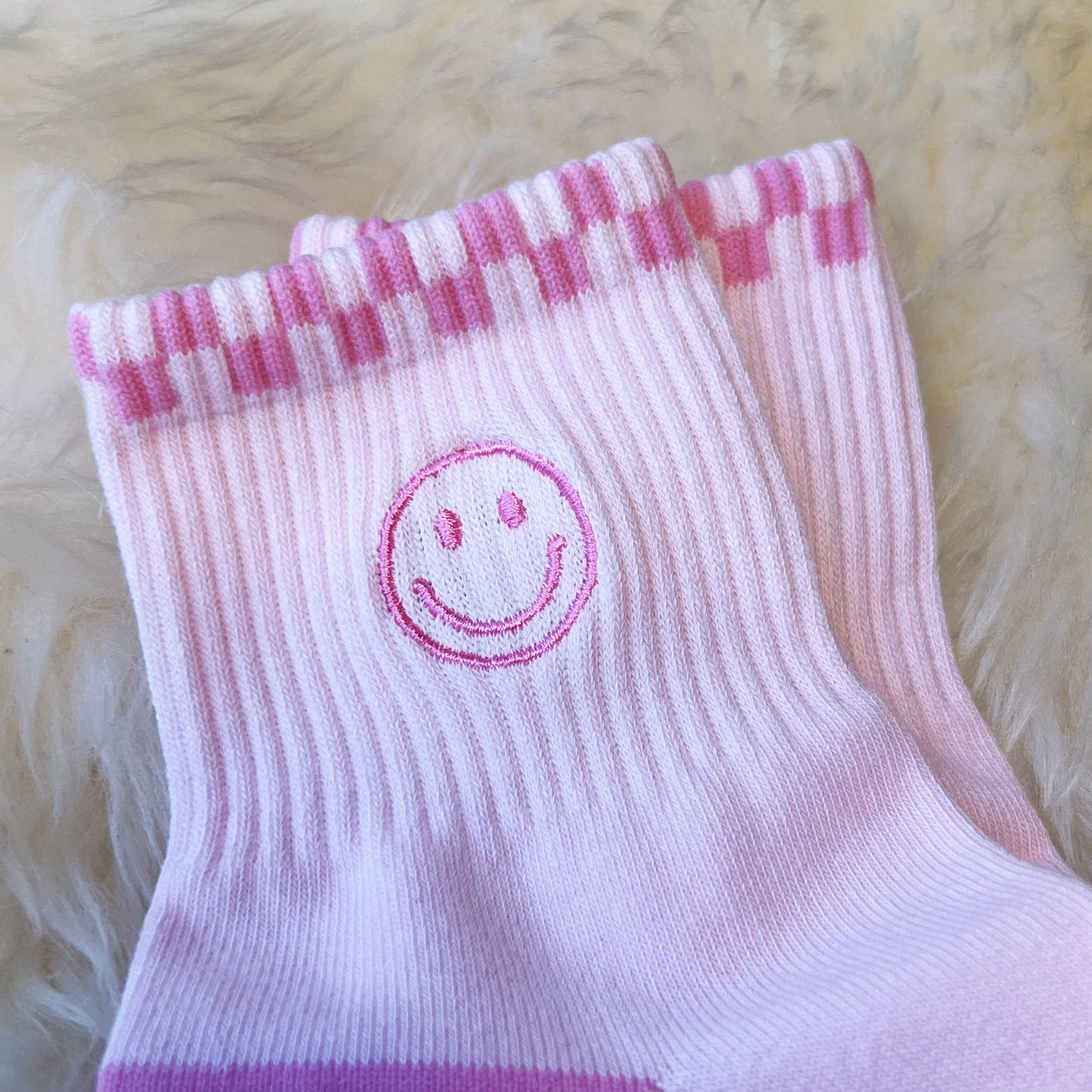 Smiley Embroidered Socks