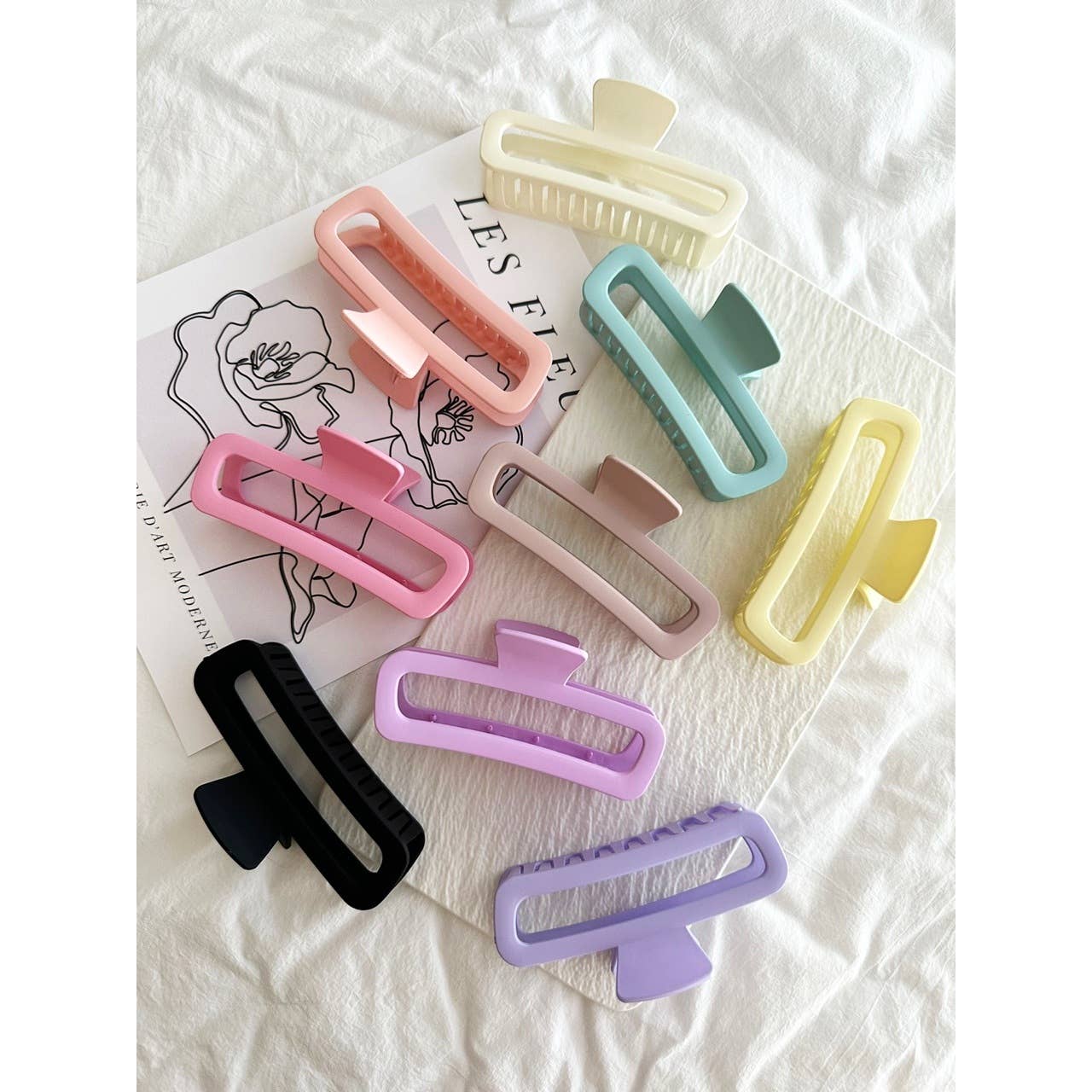 Assorted Matte Rounded Rectangular Hair Clips - Libra MoonBONA BRIGHTAccessory