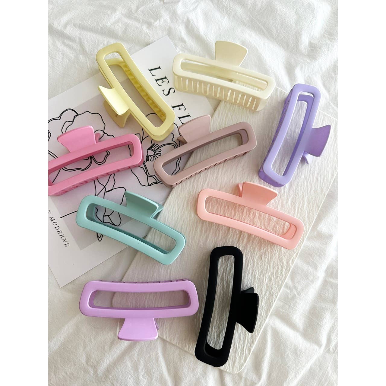 Assorted Matte Rounded Rectangular Hair Clips - Libra MoonBONA BRIGHTAccessory