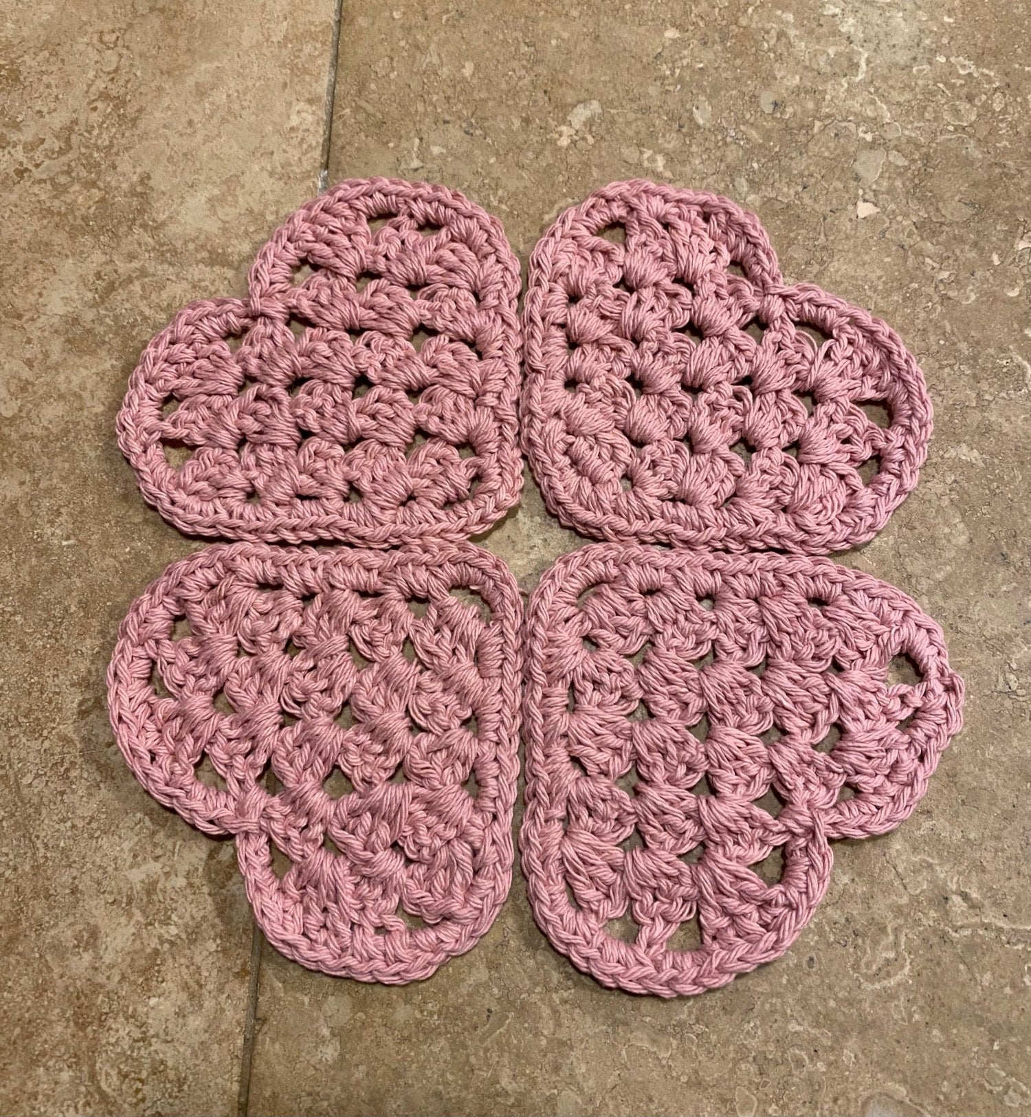 Crochet Valentine Heart Coaster - Libra MoonDecor