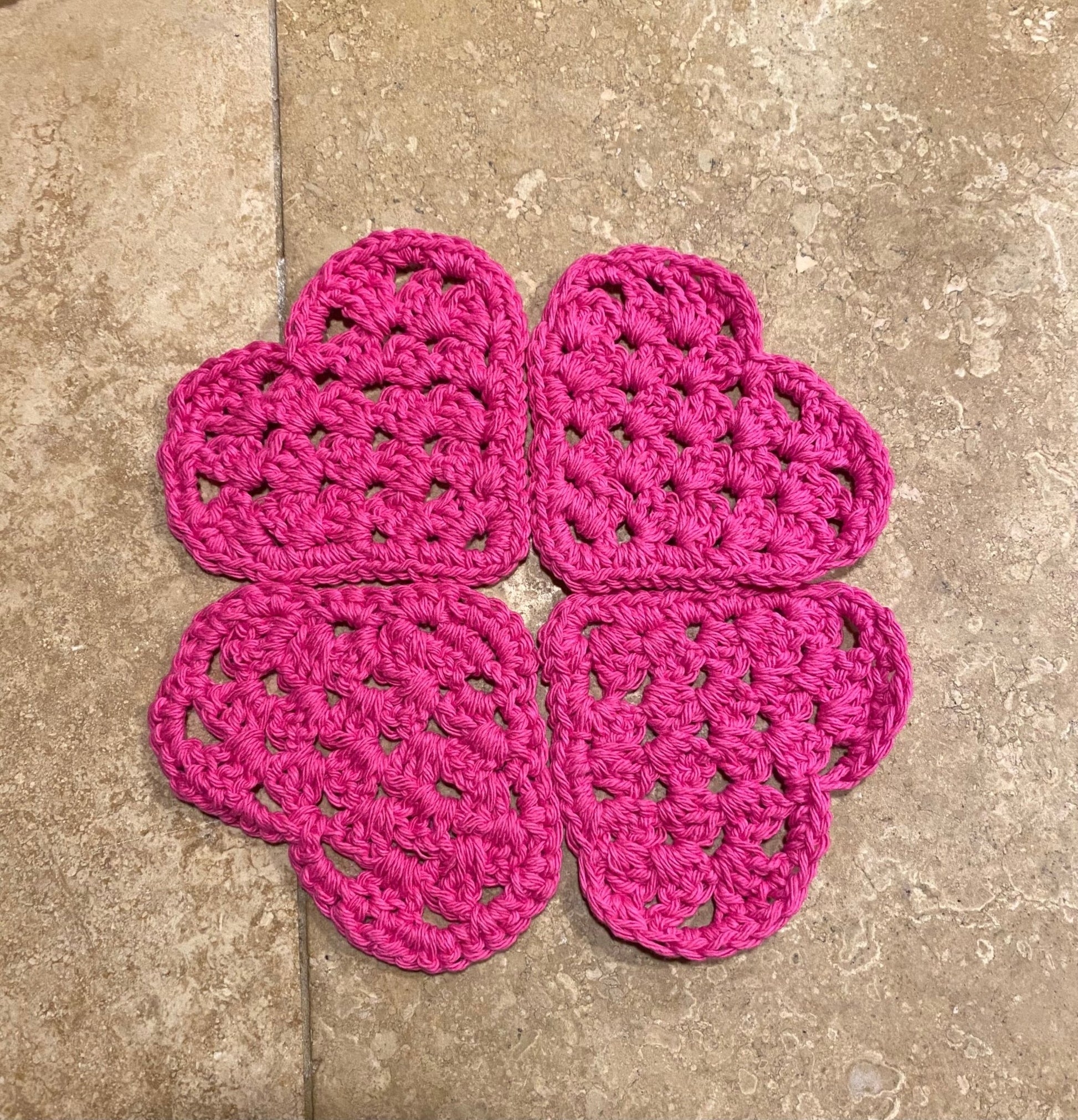 Crochet Valentine Heart Coaster - Libra MoonDecor