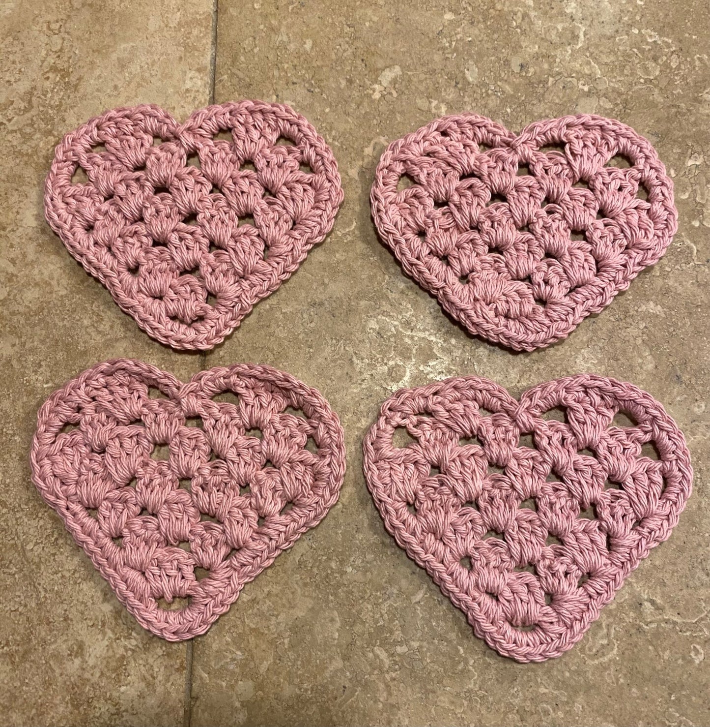 Crochet Valentine Heart Coaster - Libra MoonDecor