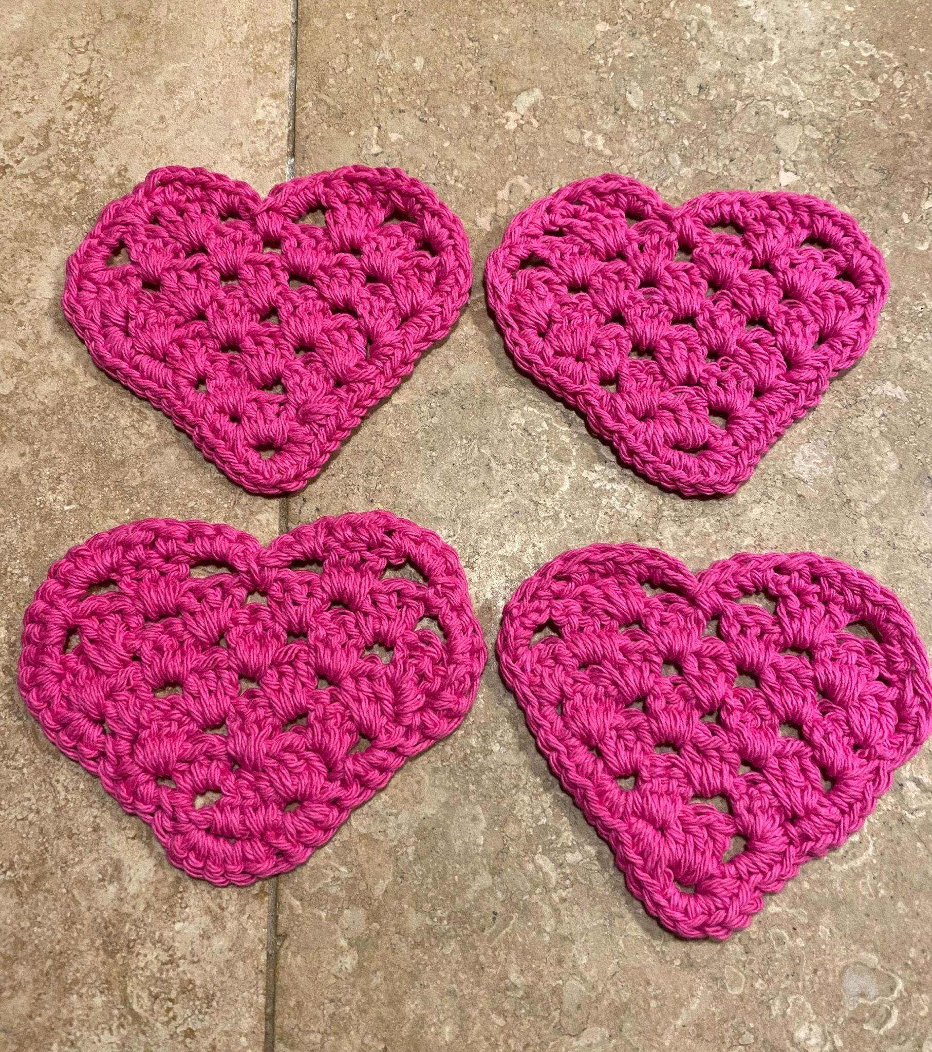 Crochet Valentine Heart Coaster - Libra MoonDecor