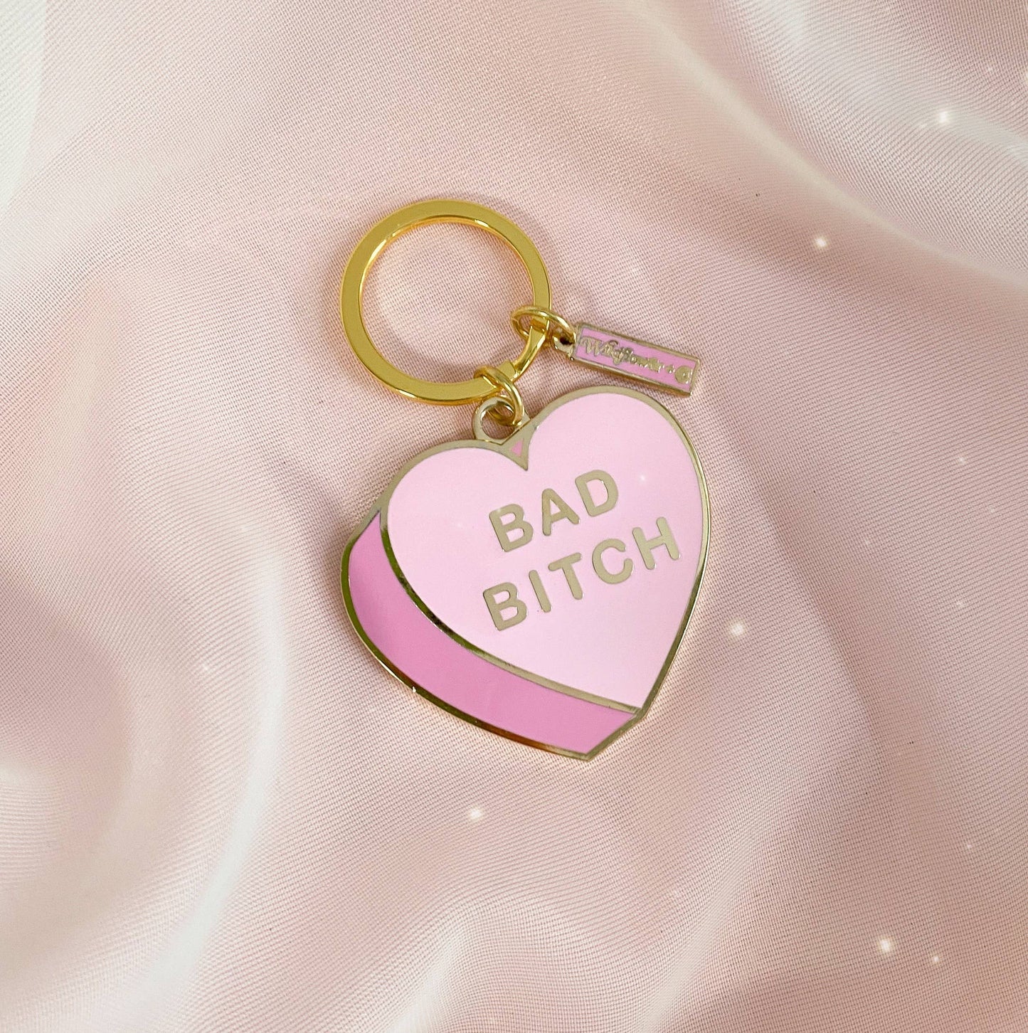 Bad Bitch Heart Candy Enamel Keychain